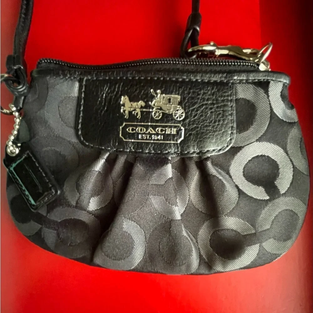 COACH WALLET,Coach Black and Gray Wristlet